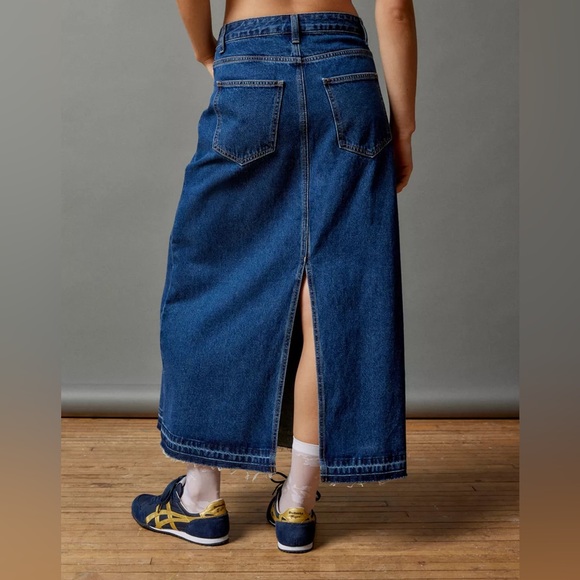 Urban Outfitters BDG Theo Denim A-Line Midi Maxi Skirt Dark Women’s Medium - Picture 2 of 14